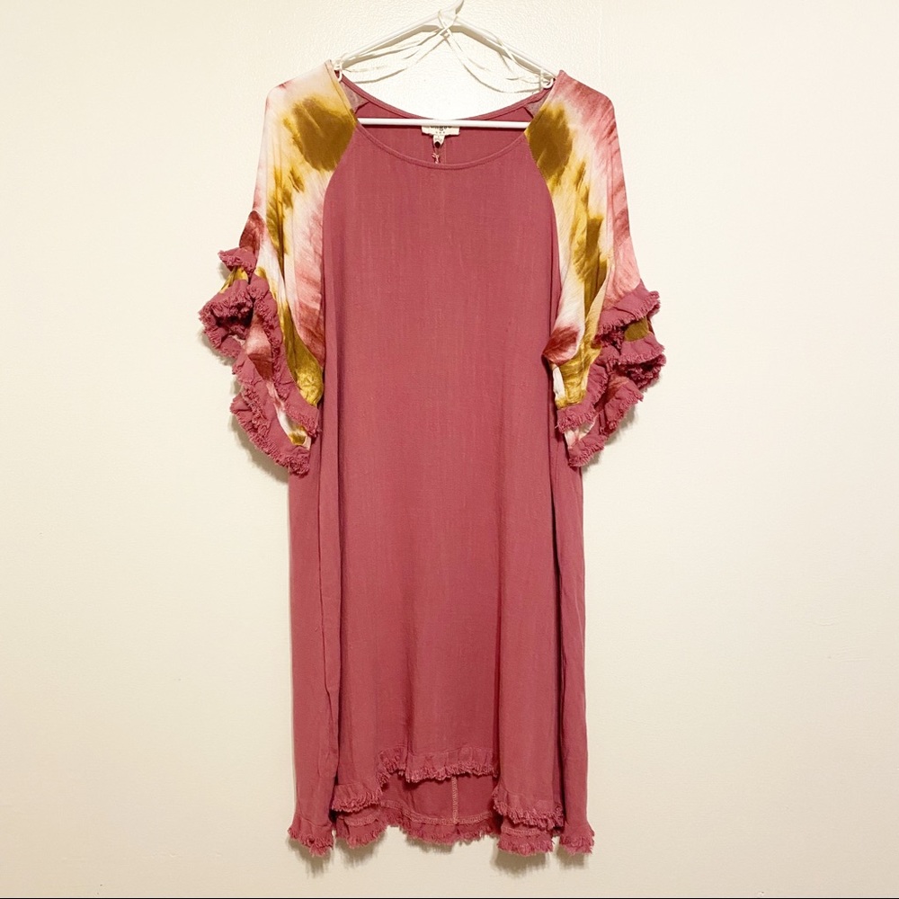 Umgee Pink and Tie-Dye Dress